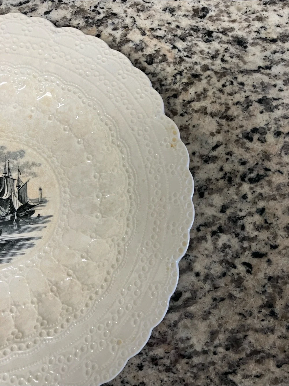 Vintage Spode Jewel Copeland Nautical Plate With Lace Border